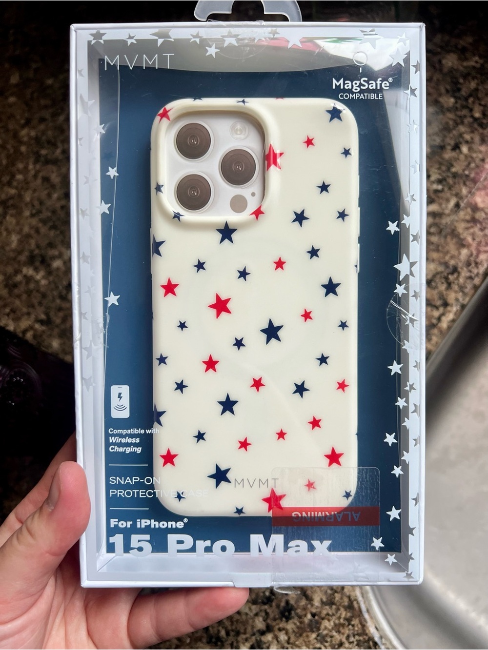 MVMT iPhone 15 pro max MagSafe NWT patriotic red white blue stars